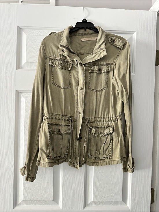Max Jeans Jackets & Blazers - Max-Jeans Olive Utility Drawstring Jacket